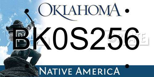 BK0S256 Oklahoma License Plate