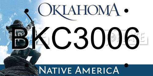 BKC3006 Oklahoma License Plate