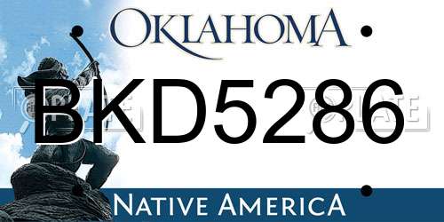 BKD5286 Oklahoma License Plate