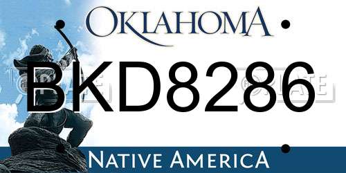 BKD8286 Oklahoma License Plate