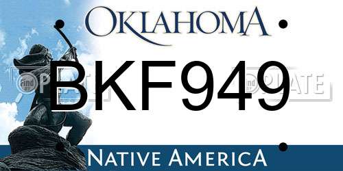 BKF949 Oklahoma License Plate