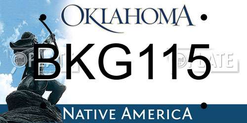 BKG115 Oklahoma License Plate