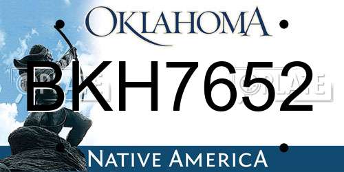 BKH7652 Oklahoma License Plate