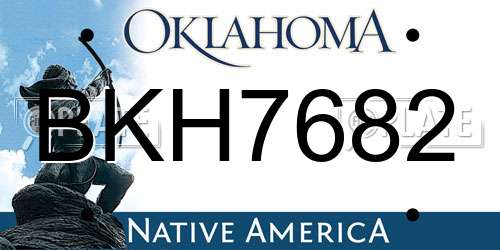 BKH7682 Oklahoma License Plate