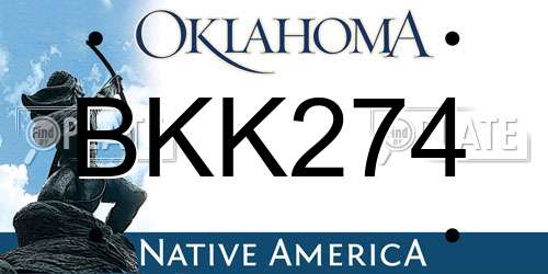 BKK274 Oklahoma License Plate