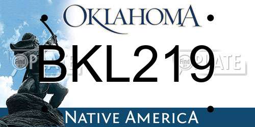 BKL219 Oklahoma License Plate