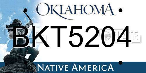 BKT5204 Oklahoma License Plate
