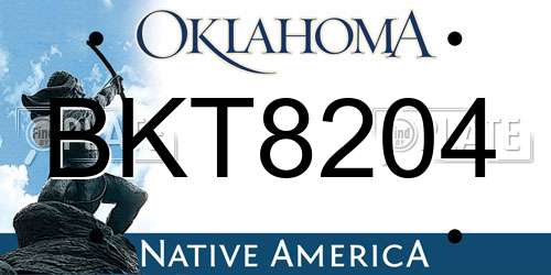 BKT8204 Oklahoma License Plate