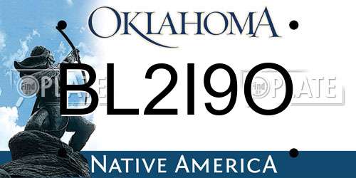 BL2I9O Oklahoma License Plate