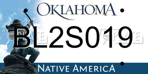 BL2S019 Oklahoma License Plate