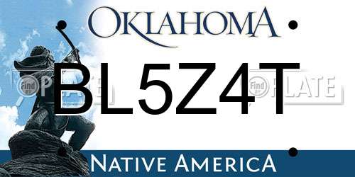 BL5Z4T Oklahoma License Plate