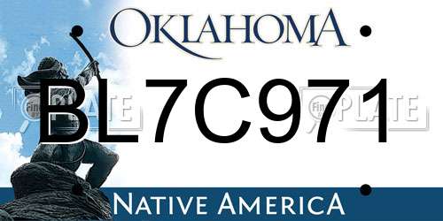 BL7C971 Oklahoma License Plate