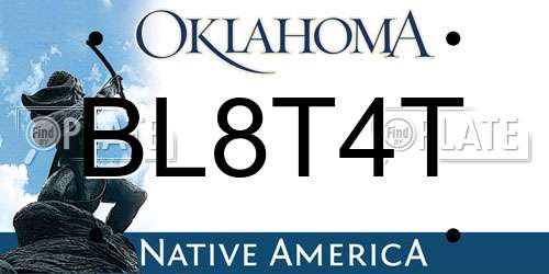 BL8T4T Oklahoma License Plate