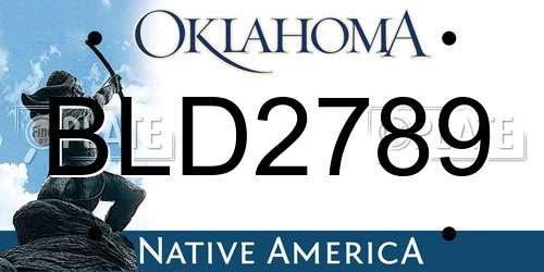 BLD2789 Oklahoma License Plate
