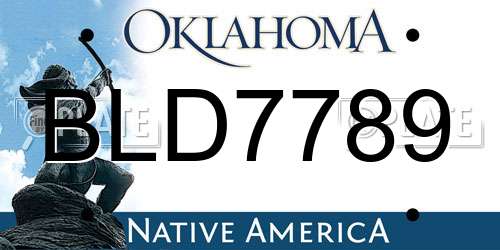 BLD7789 Oklahoma License Plate