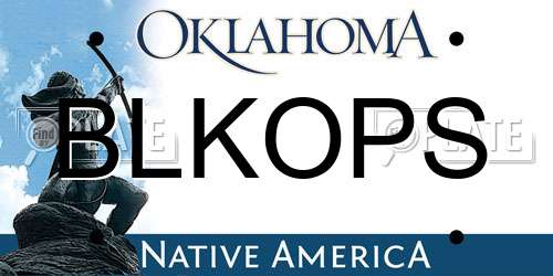 BLKOPS Oklahoma License Plate