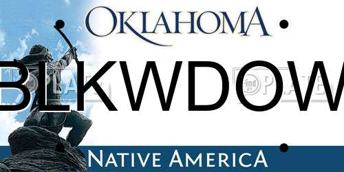 BLKWDOW Oklahoma License Plate