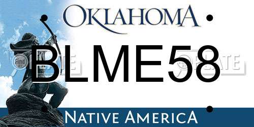 BLME58 Oklahoma License Plate