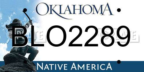 BLO2289 Oklahoma License Plate
