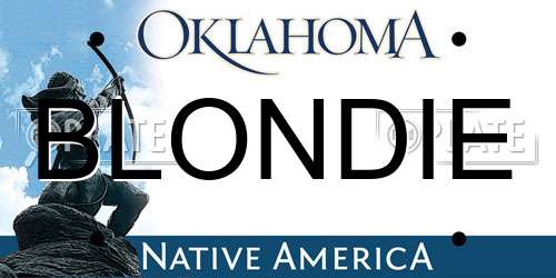 BLONDIE Oklahoma License Plate