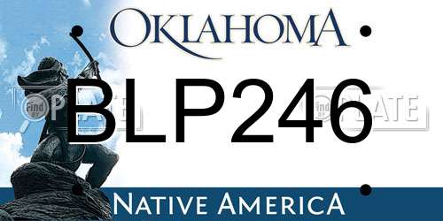BLP246 Oklahoma License Plate