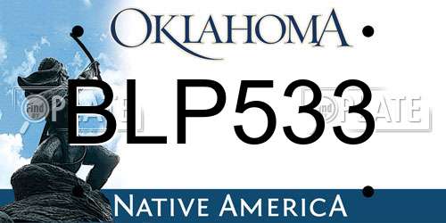 BLP533 Oklahoma License Plate