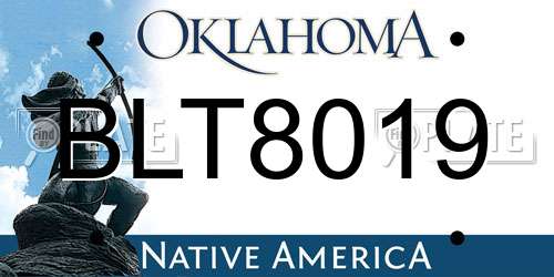 BLT8019 Oklahoma License Plate