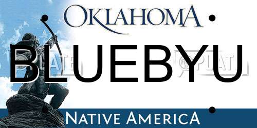 BLUEBYU Oklahoma License Plate