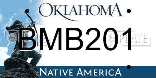 BMB201 Oklahoma License Plate