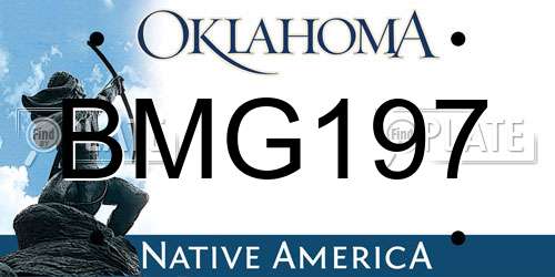BMG197 Oklahoma License Plate