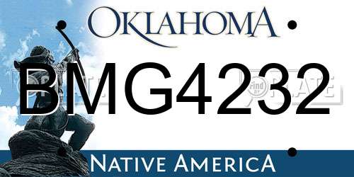 BMG4232 Oklahoma License Plate