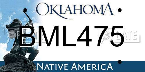BML475 Oklahoma License Plate