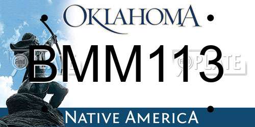 BMM113 Oklahoma License Plate