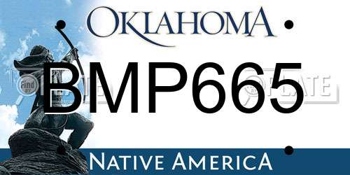 BMP665 Oklahoma License Plate