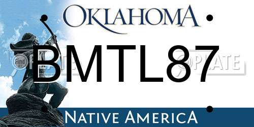 BMTL87 Oklahoma License Plate