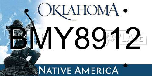 BMY8912 Oklahoma License Plate