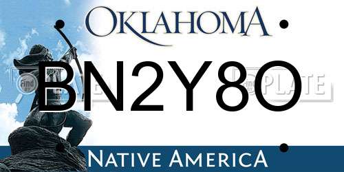 BN2Y8O Oklahoma License Plate