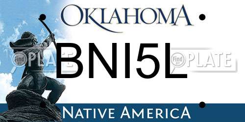 BNI5L Oklahoma License Plate