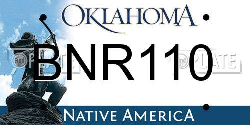 BNR110 Oklahoma License Plate