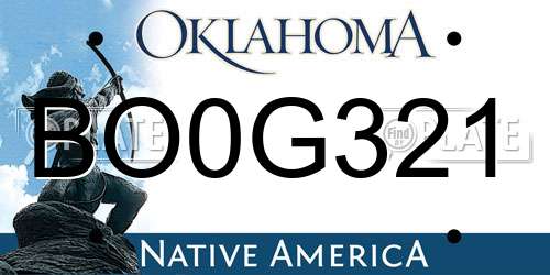 BO0G321 Oklahoma License Plate