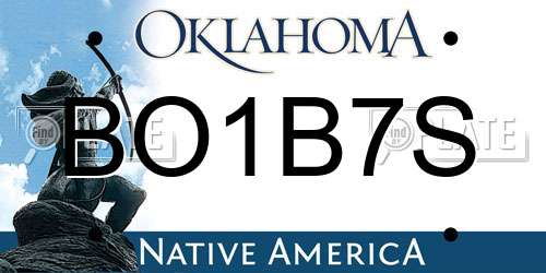 BO1B7S Oklahoma License Plate
