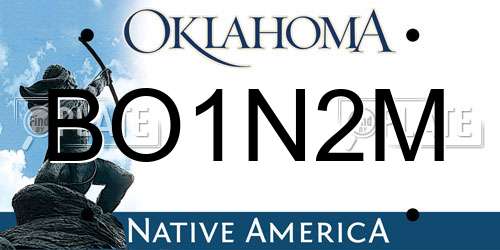 BO1N2M Oklahoma License Plate