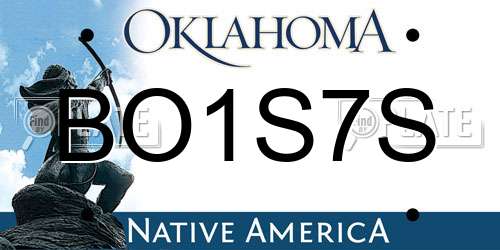 BO1S7S Oklahoma License Plate