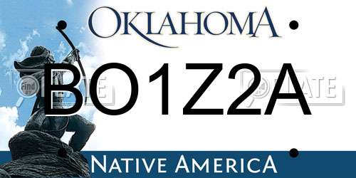 BO1Z2A Oklahoma License Plate