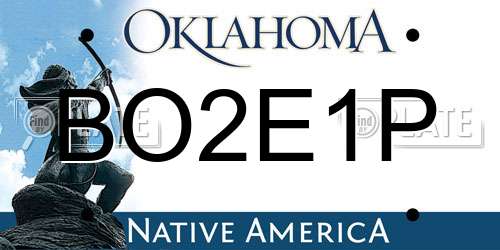 BO2E1P Oklahoma License Plate