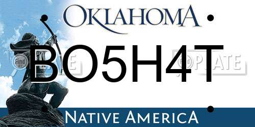 BO5H4T Oklahoma License Plate