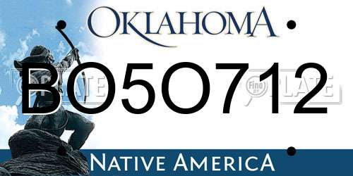 BO5O712 Oklahoma License Plate