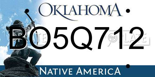 BO5Q712 Oklahoma License Plate