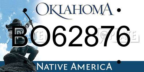 BO62876 Oklahoma License Plate
