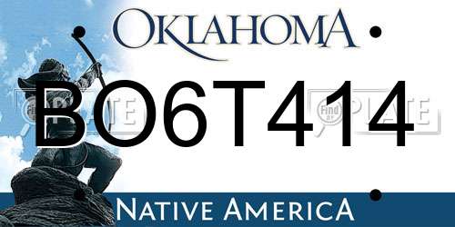 BO6T414 Oklahoma License Plate